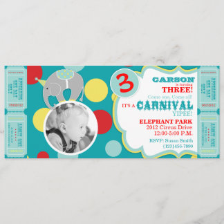 Invitation d'anniversaire d'éléphant de cirque