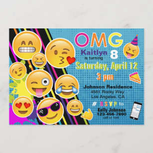 Invitations Faire Part Cartes Anniversaire Emoji Zazzle Fr