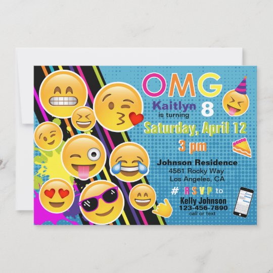 Invitation D Anniversaire D Emoji Zazzle Fr