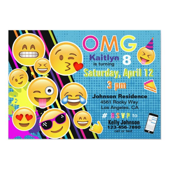 Invitation D Anniversaire D Emoji Zazzle Fr