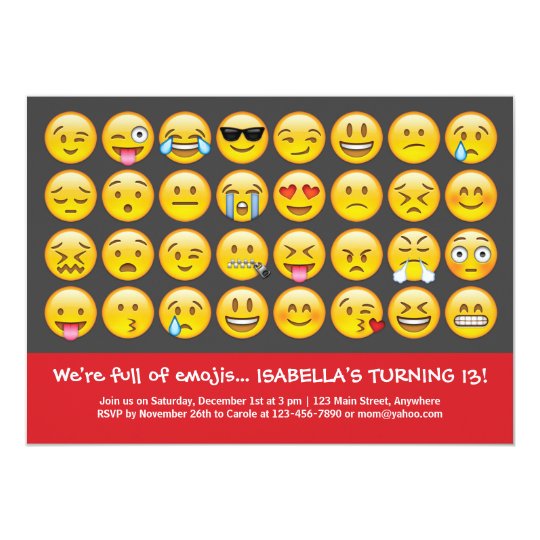Invitation D Anniversaire D Emoji Zazzle Fr Invitation D Anniversaire D Emoji Zazzle Fr