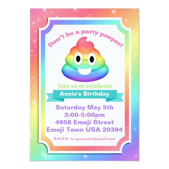 Invitation D Anniversaire D Emoji De Dunette Zazzle Fr