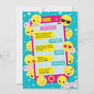 Invitation d'anniversaire d'Emoji/invitation