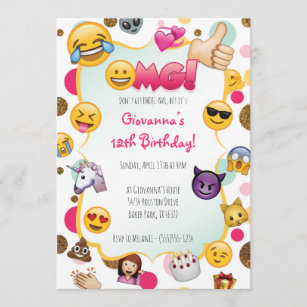 Invitation d'anniversaire d'Emoji - invitations