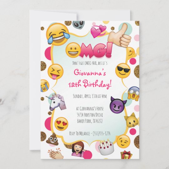 Invitation D Anniversaire D Emoji Invitations Zazzle Fr
