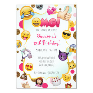 Invitations Faire Part Cartes Anniversaire Emoji Zazzle Fr