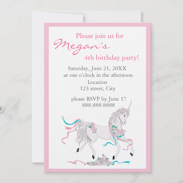 Invitation d'anniversaire d'enfant (Devant)