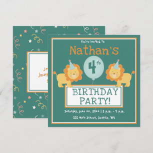 Invitation d'anniversaire d'enfant - 4 ans