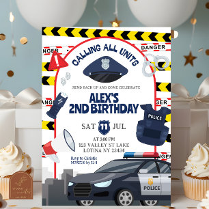 Invitation d'anniversaire d'enfant de police