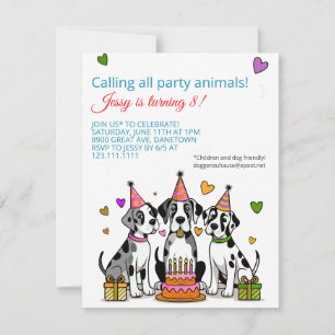 Invitation d'anniversaire d'enfants avec un chiot 