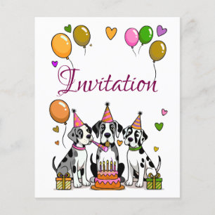 Invitation d'anniversaire d'enfants Grand Danois c