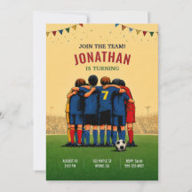 Invitation d'anniversaire d'équipe de football