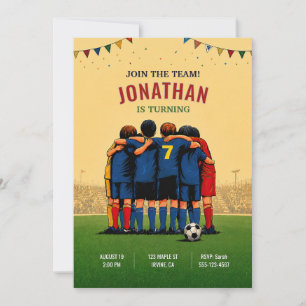 Invitation d'anniversaire d'équipe de football
