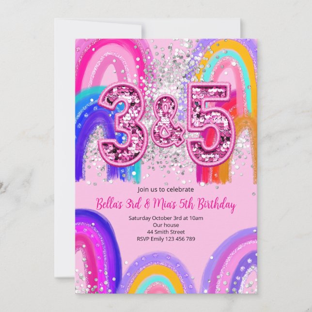 Invitation d'anniversaire des 3ème et 5ème Sœurs (Devant)