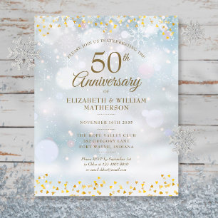 Invitation d'anniversaire des 50 ans d'hiver Budge