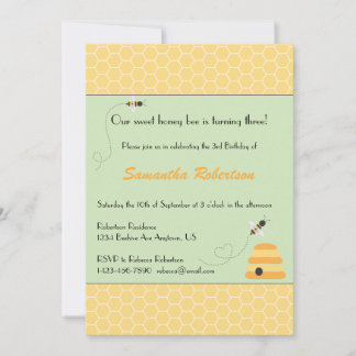 Invitation d'anniversaire des abeilles en efferves