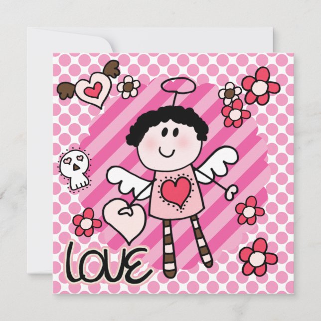 Invitation d'anniversaire des anges et des diables (Devant)