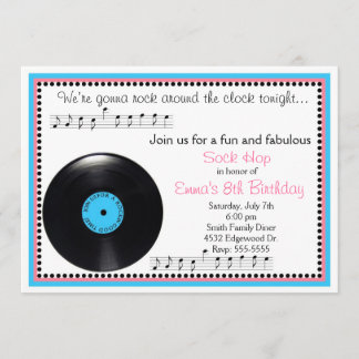 Invitation d'anniversaire des années 1950