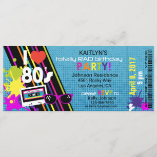 Invitation d'anniversaire des années 80