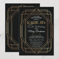 Invitation d'anniversaire des Années folles