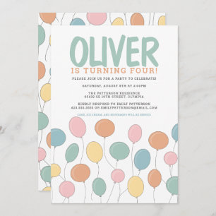 Invitation d'anniversaire des ballons