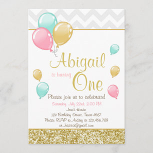 Invitation d'anniversaire des ballons de Parties s
