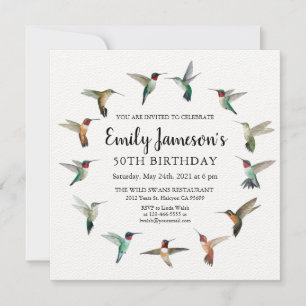 Invitation d'anniversaire des colibris