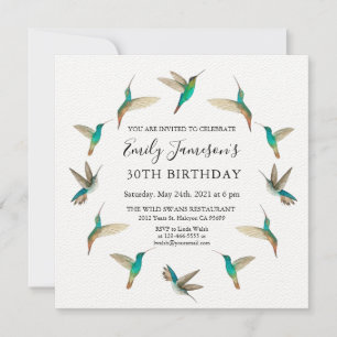 Invitation d'anniversaire des colibris