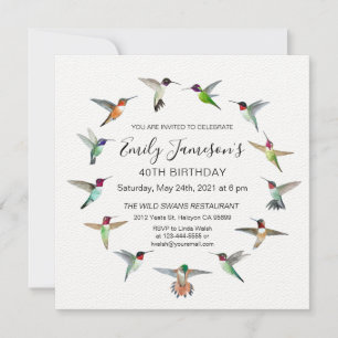 Invitation d'anniversaire des colibris