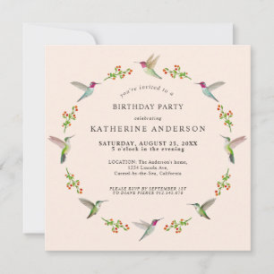 Invitation d'anniversaire des colibris d'Anna