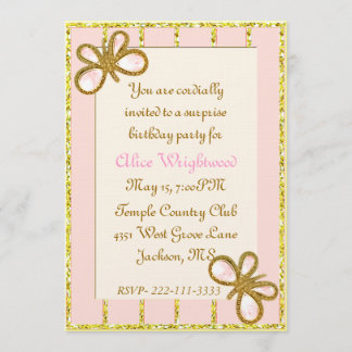 Invitation d'anniversaire des dames aux couleurs d