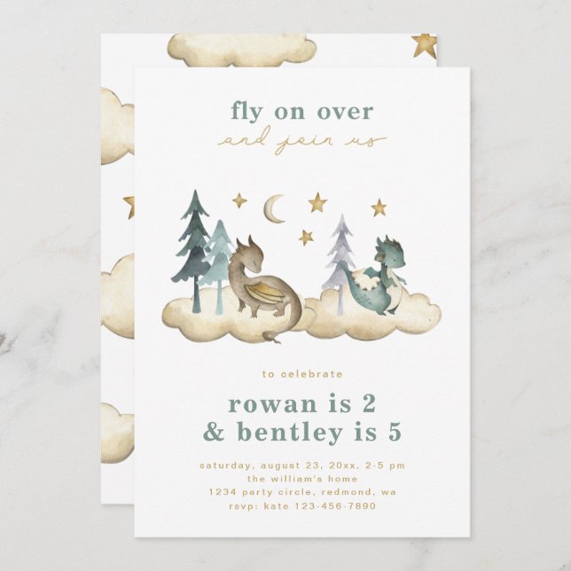 Invitation d'anniversaire des dragons interarmées  (Devant / Derrière)