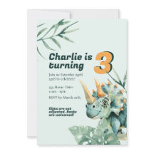 Invitation d'anniversaire des enfants Dinosaure Th