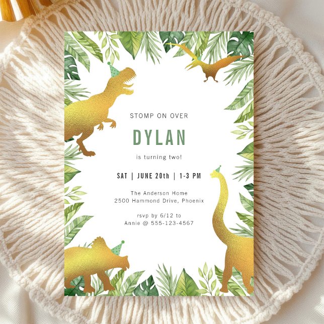 Invitation d'anniversaire des enfants dinosaures (Créateur téléchargé)