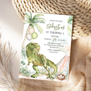 Invitation d'anniversaire des enfants dinosaures