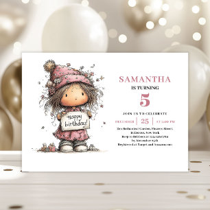 Invitation d'anniversaire des enfants drôles 5 ans