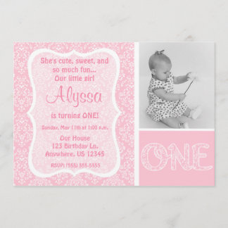 Invitation d'anniversaire des filles aux Damas ros