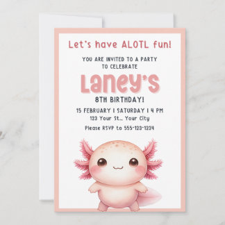 Invitation d'anniversaire des filles axolotl, Invi