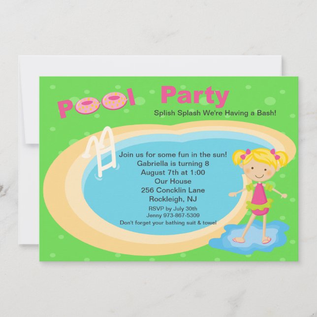 Invitation d'anniversaire des filles de la Cute Po (Devant)