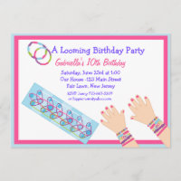 Invitation d'anniversaire des filles Loom de Brace
