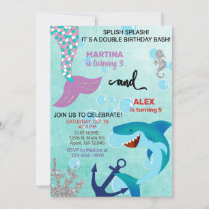 Invitation d'anniversaire des frères et soeurs Sha