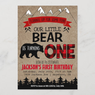 Invitation d'anniversaire des Garçons Little Bear