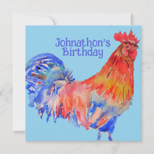 Invitation d'anniversaire des garçons Red Rooster