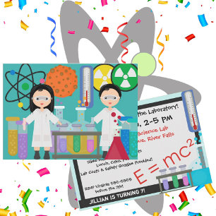 Invitation d'anniversaire des petits scientifiques