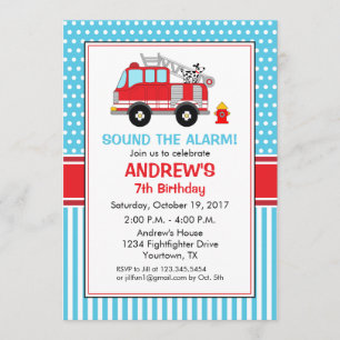 Invitation d'anniversaire des pompiers