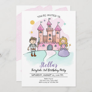 Anniversaire Chevalier Princesse Invitations Faire Part Cartes Zazzle