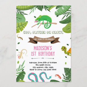 invitation d'anniversaire des reptiles
