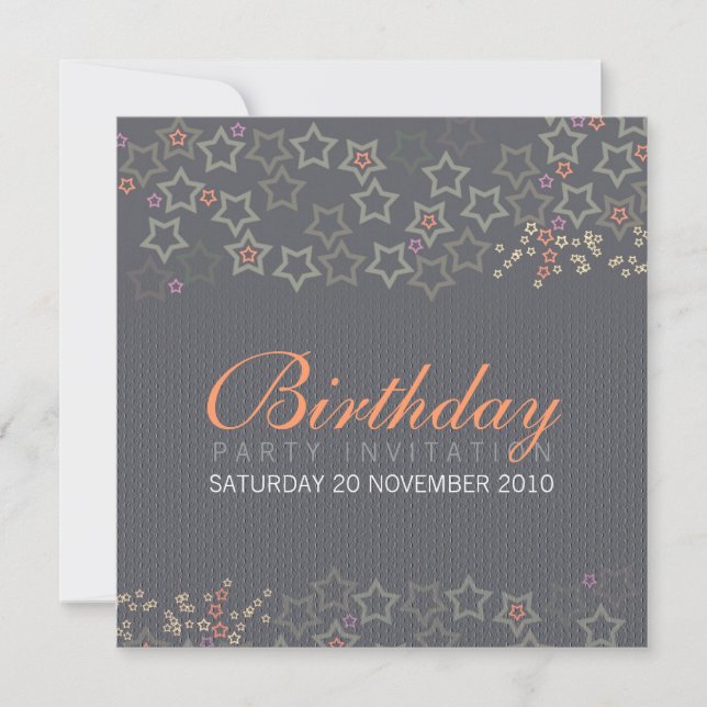 Invitation d'anniversaire des superstars (Grey) (Devant)