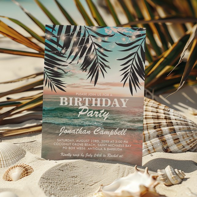 Invitation d'anniversaire Destination Plage Tropic (Créateur téléchargé)
