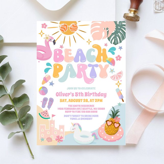 Invitation d'anniversaire d'été à la fête à la pis (Créateur téléchargé)